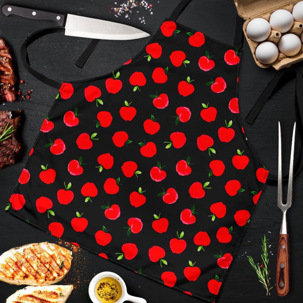 Apple Red Pattern Print Men's Apron-grizzshop