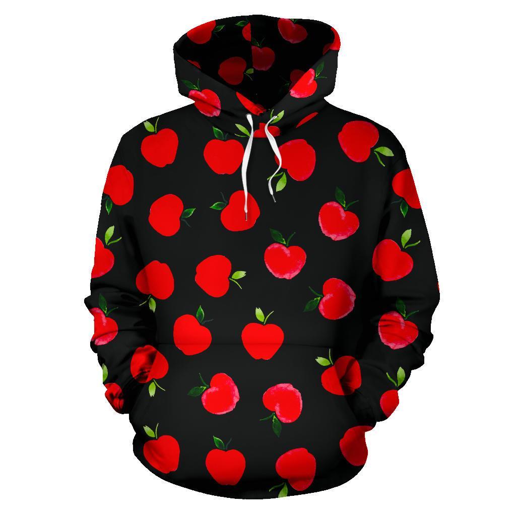 Apple Red Pattern Print Women Men Pullover Hoodie-grizzshop