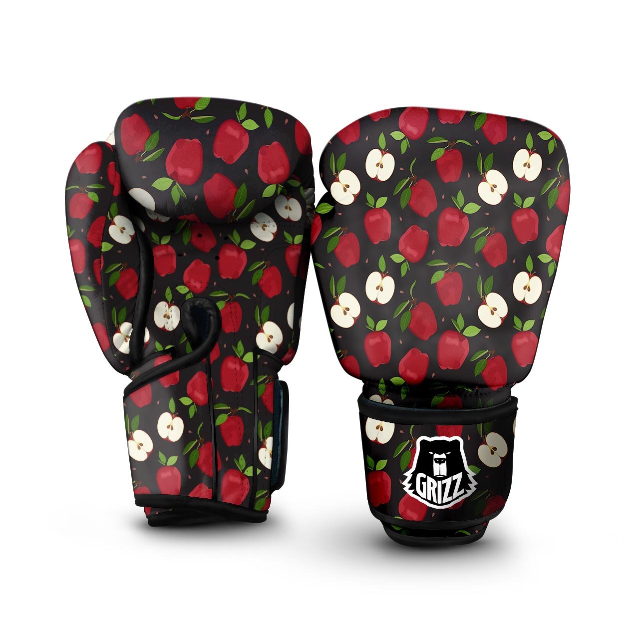 Black White And Red Chevron Print Pattern Boxing Gloves