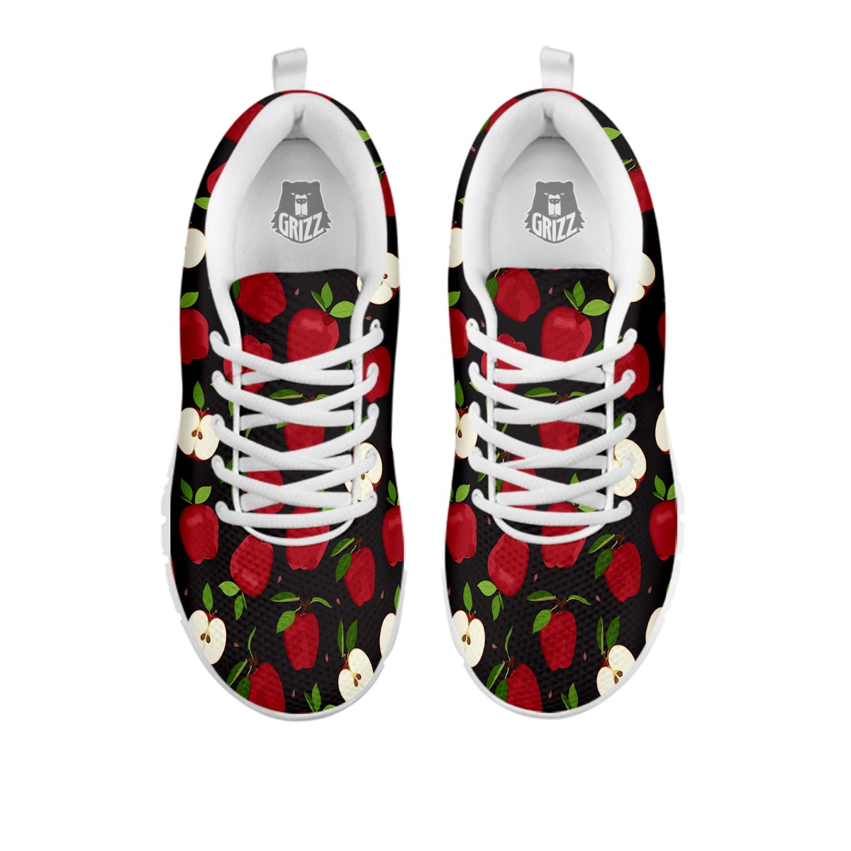 Apple Red Print Pattern White Sneaker-grizzshop
