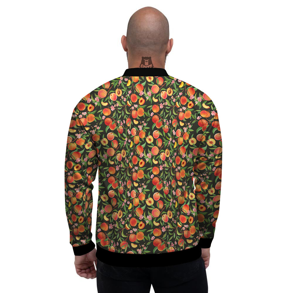 Apricot Print Pattern Men's Bomber Jacket-grizzshop