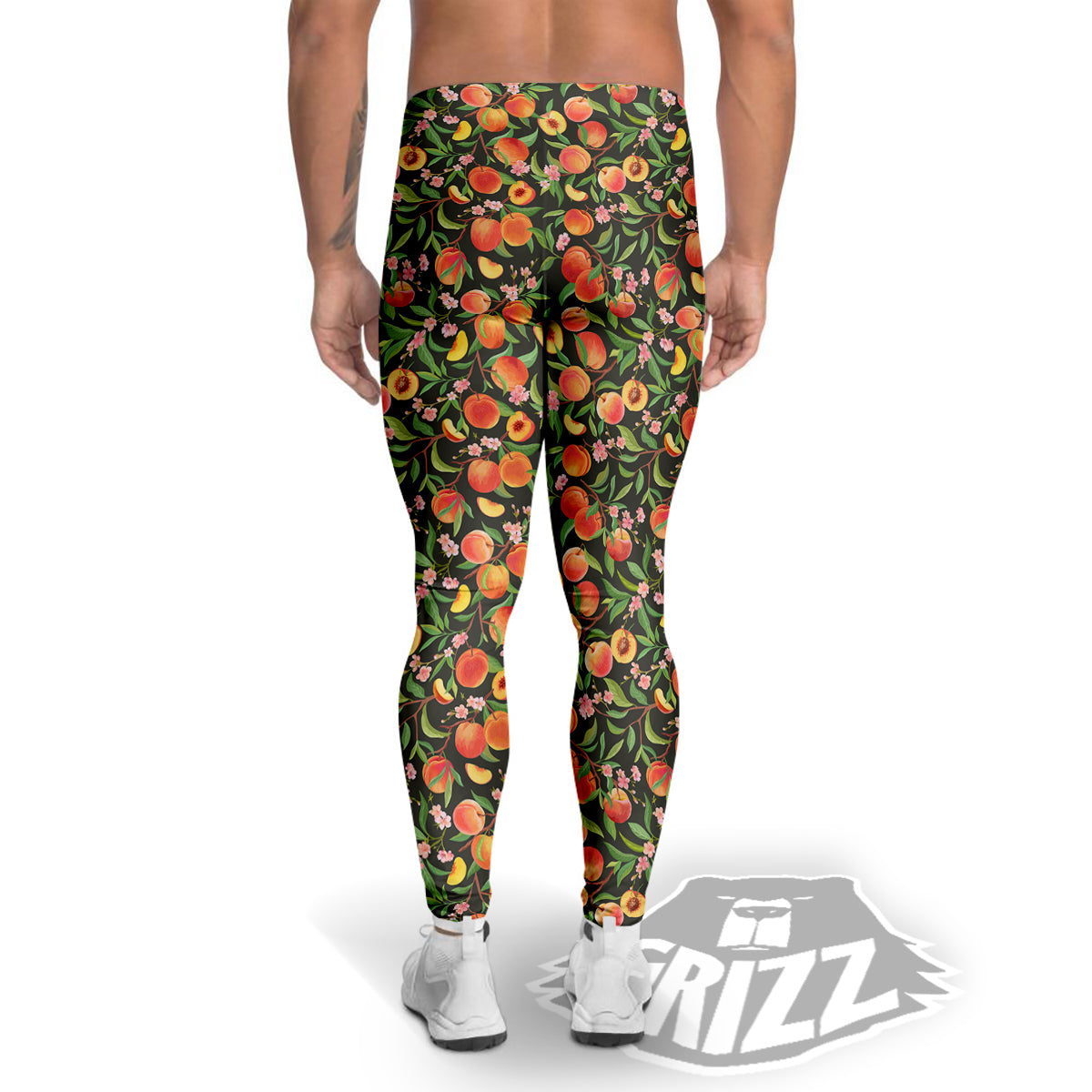 Apricot Print Pattern Men's Leggings-grizzshop