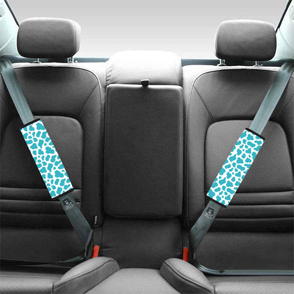 Aqua Cow Print Pattern Car Seat Belt Cover-grizzshop