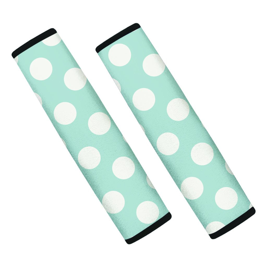Aqua Polka Dot Seat Belt Cover-grizzshop