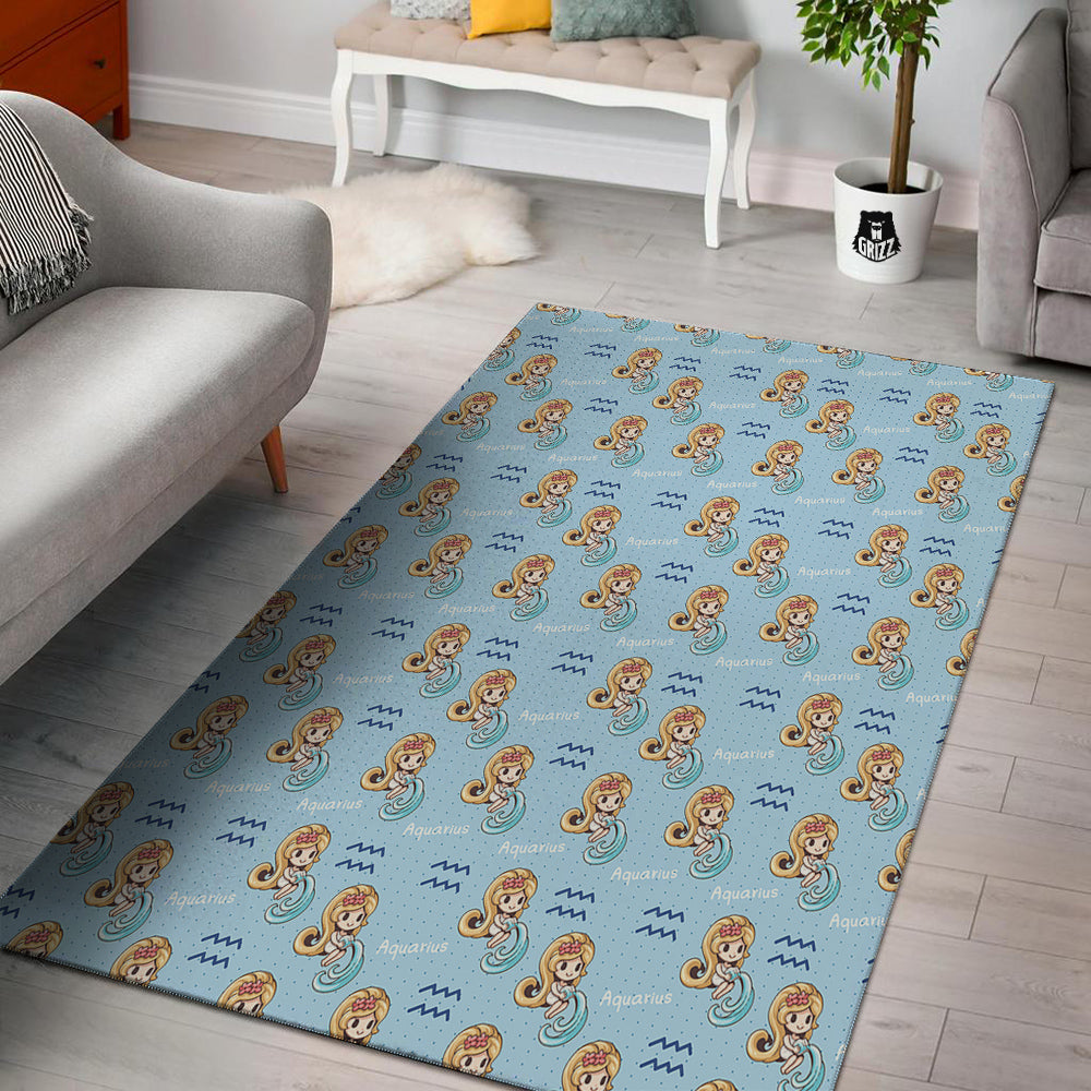 Aquarius Cute Cartoon Print Pattern Floor Mat-grizzshop
