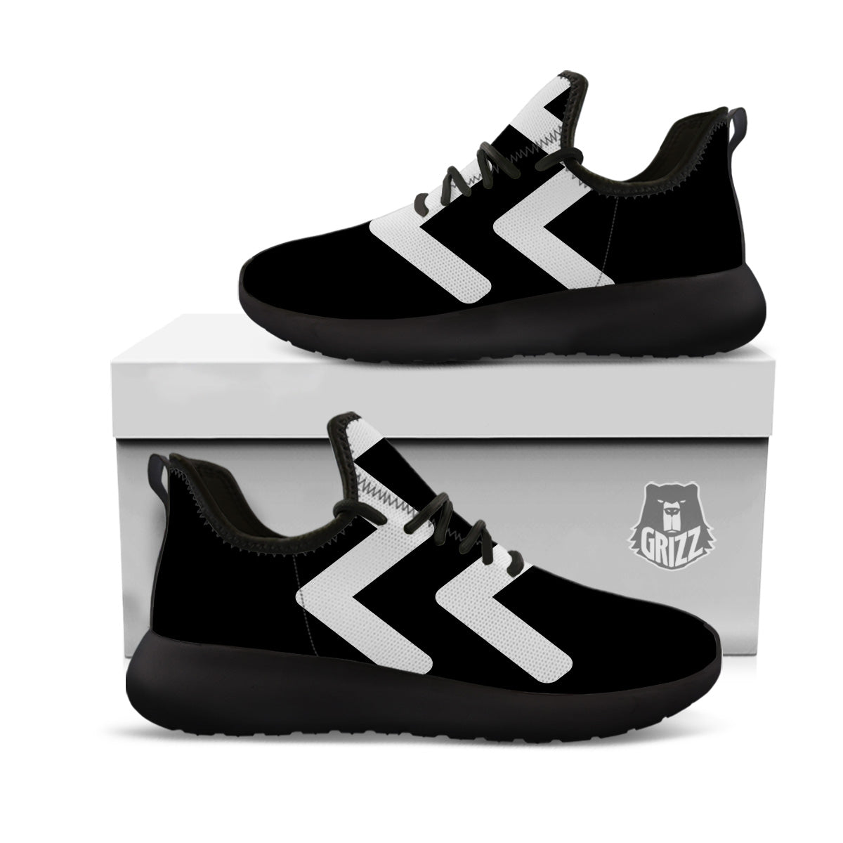Aquarius Sign White And Black Print Black Athletic Shoes-grizzshop