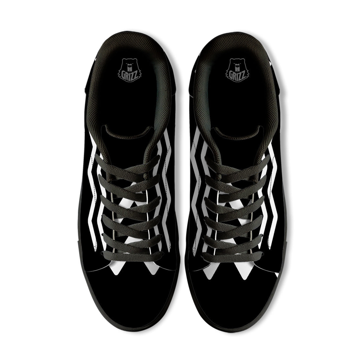 Aquarius Sign White And Black Print Black Low Top Sneakers-grizzshop
