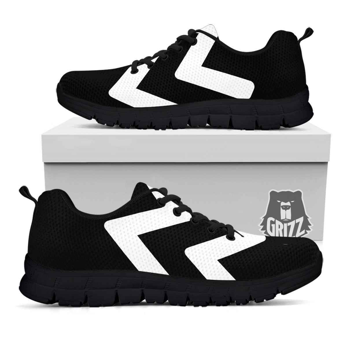 Aquarius Sign White And Black Print Black Sneaker-grizzshop