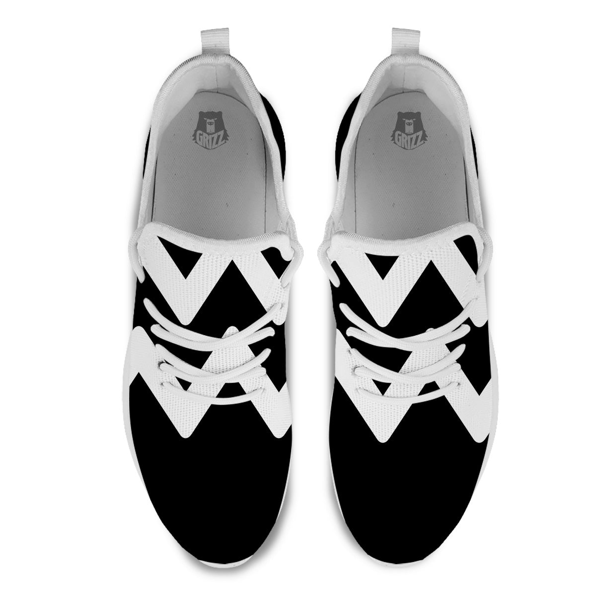 Aquarius Sign White And Black Print White Athletic Shoes-grizzshop