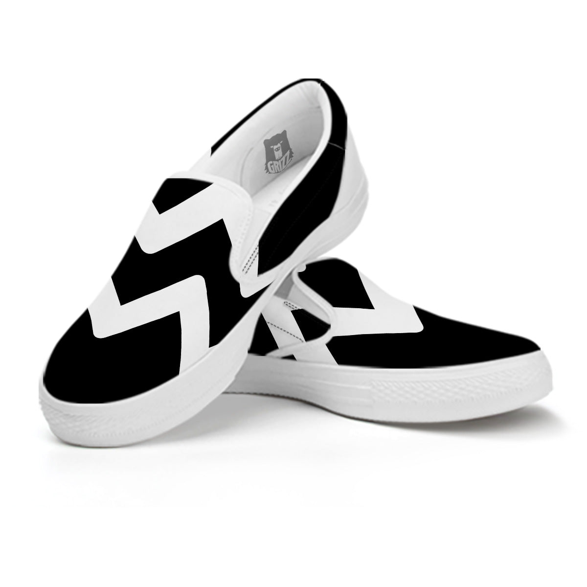 Aquarius Sign White And Black Print White Slip On Shoes-grizzshop