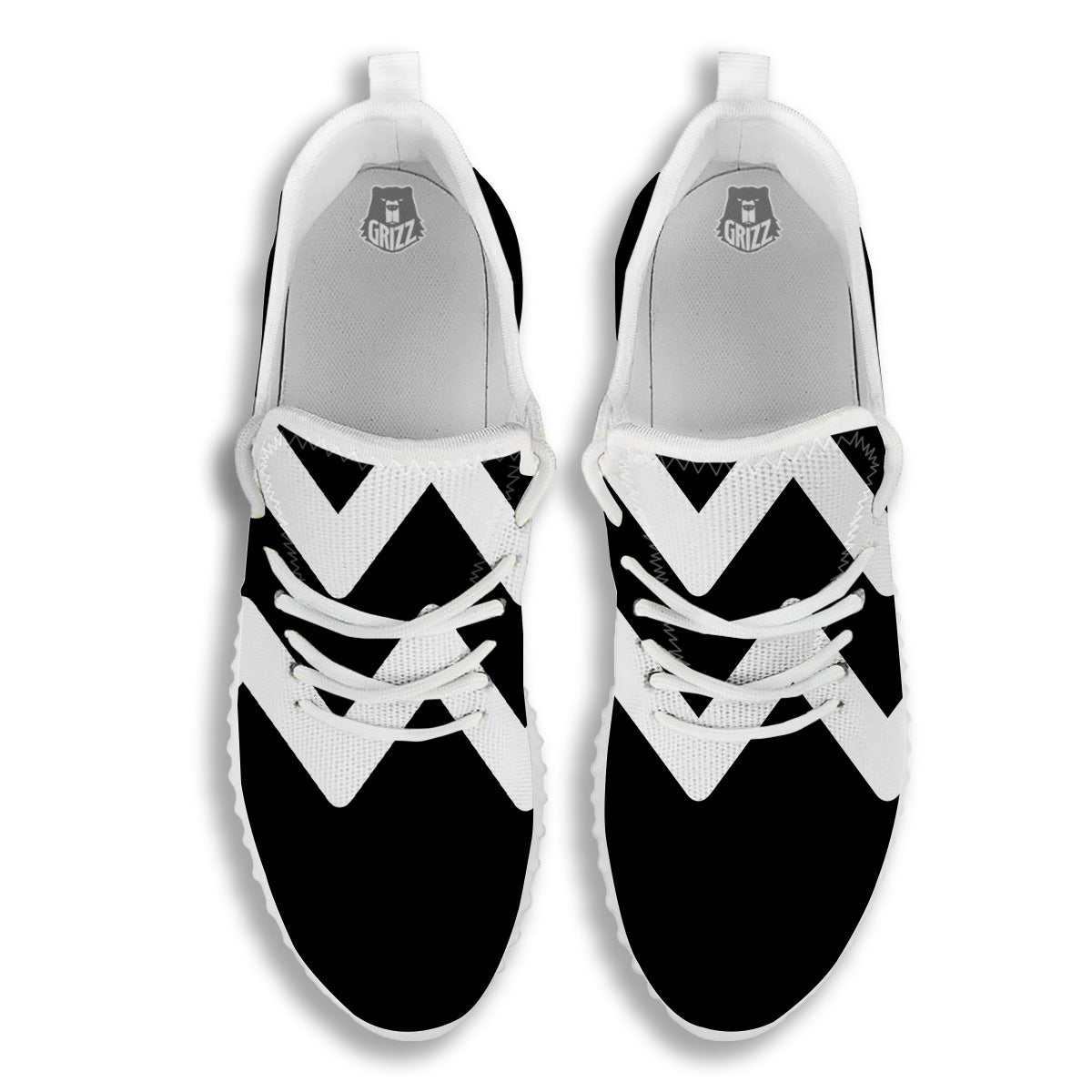 Aquarius Sign White And Black Print White Walking Shoes-grizzshop