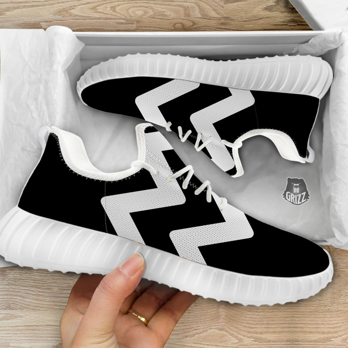 Aquarius Sign White And Black Print White Walking Shoes-grizzshop