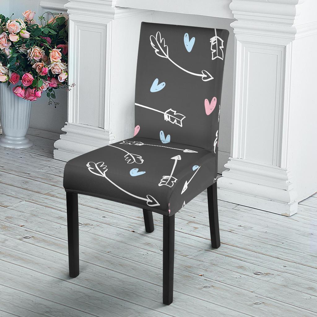 Archery Heart Pattern Print Chair Cover-grizzshop