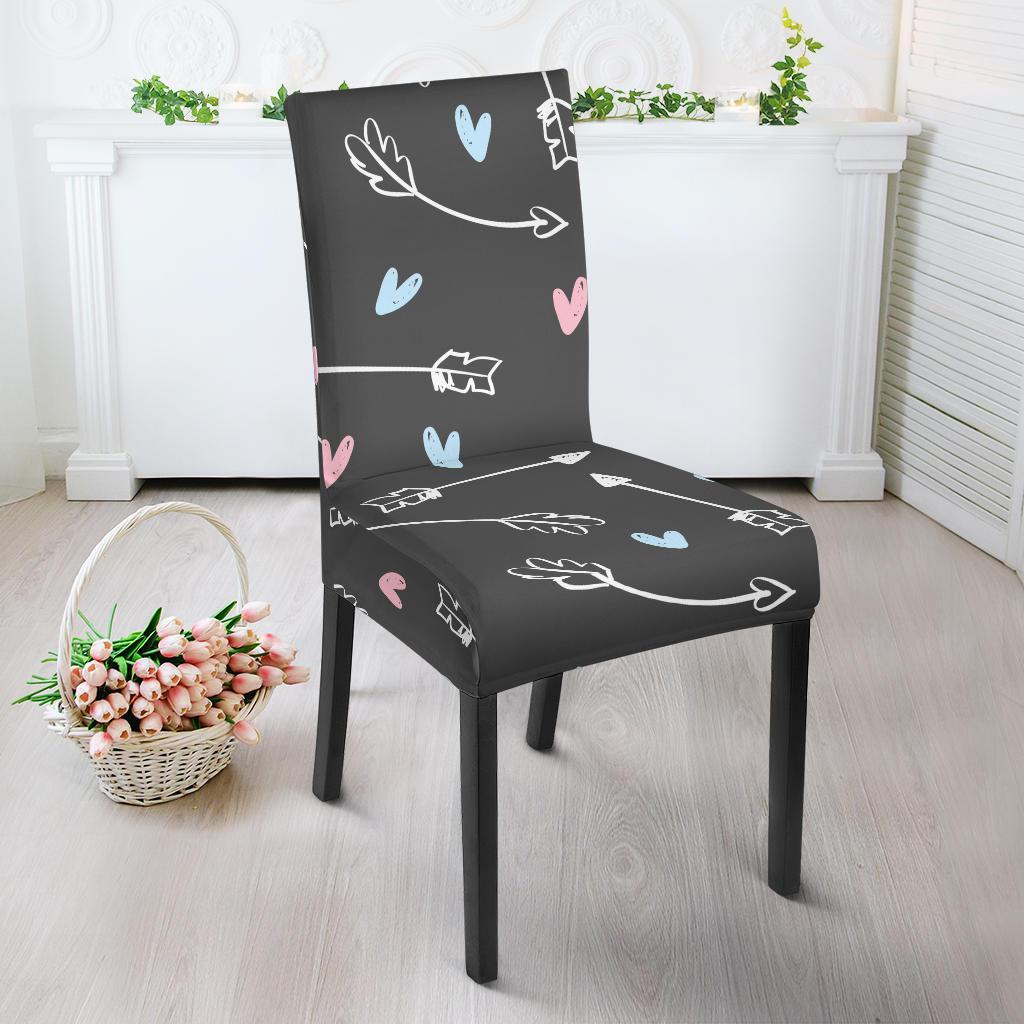 Archery Heart Pattern Print Chair Cover-grizzshop