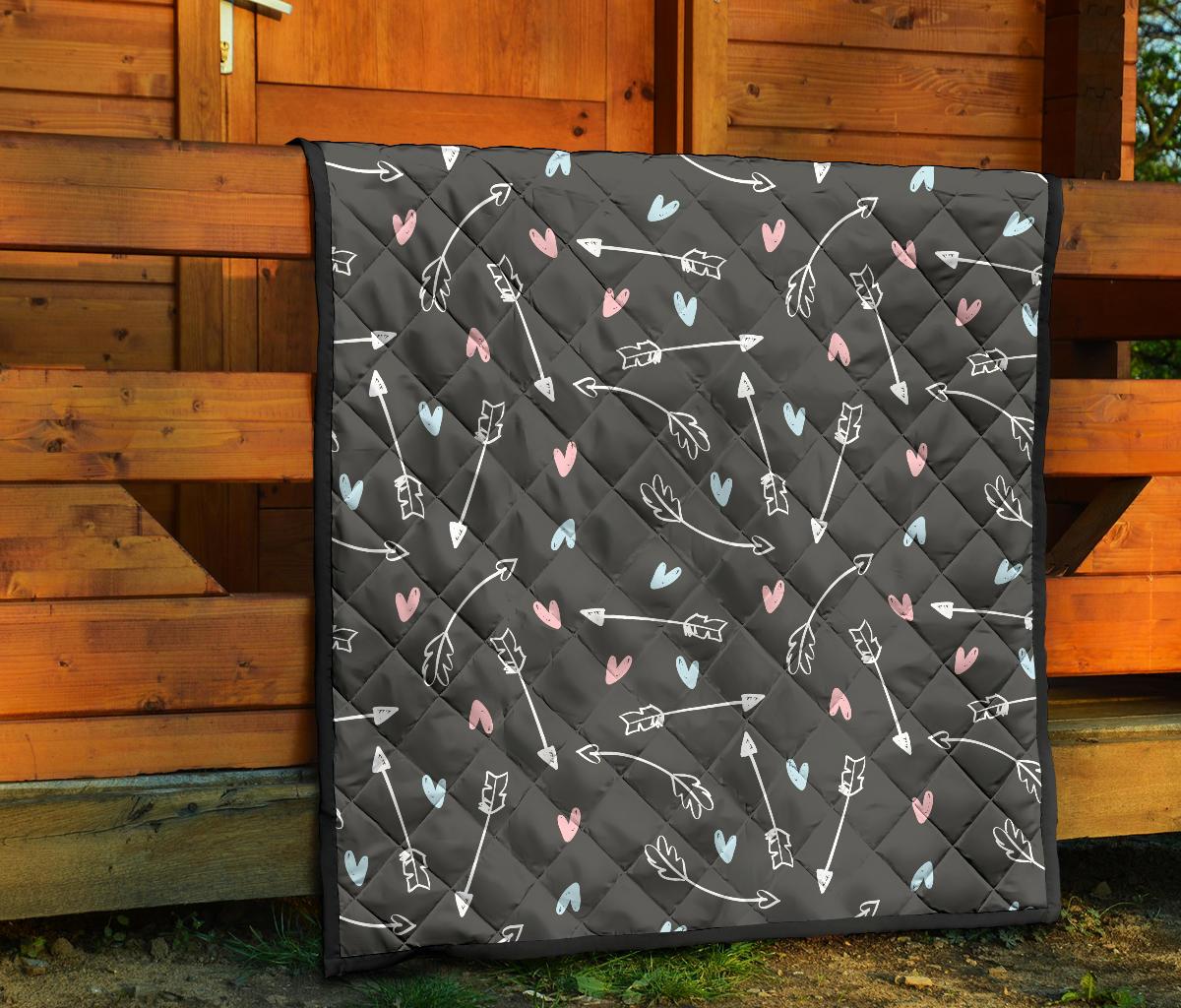 Archery Heart Pattern Print Quilt-grizzshop