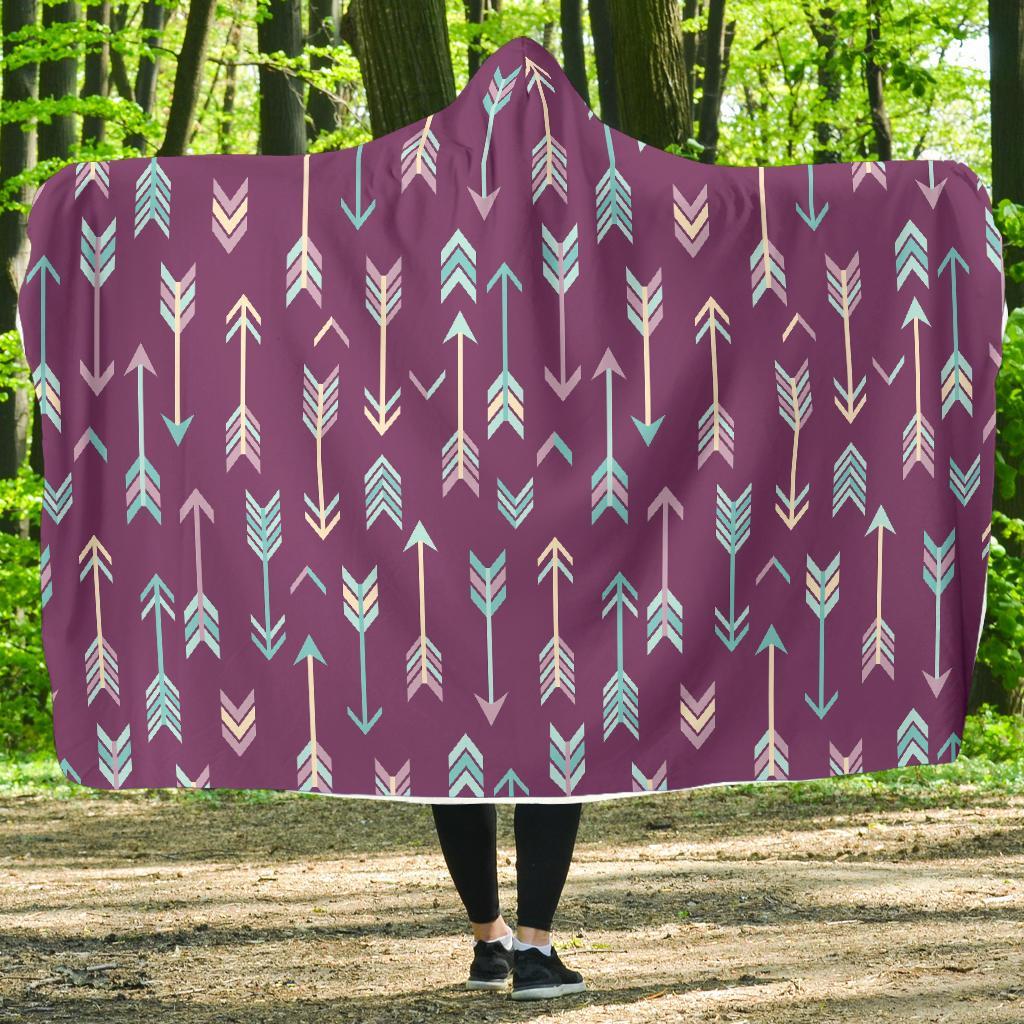 Archery Print Pattern Hooded Blanket-grizzshop