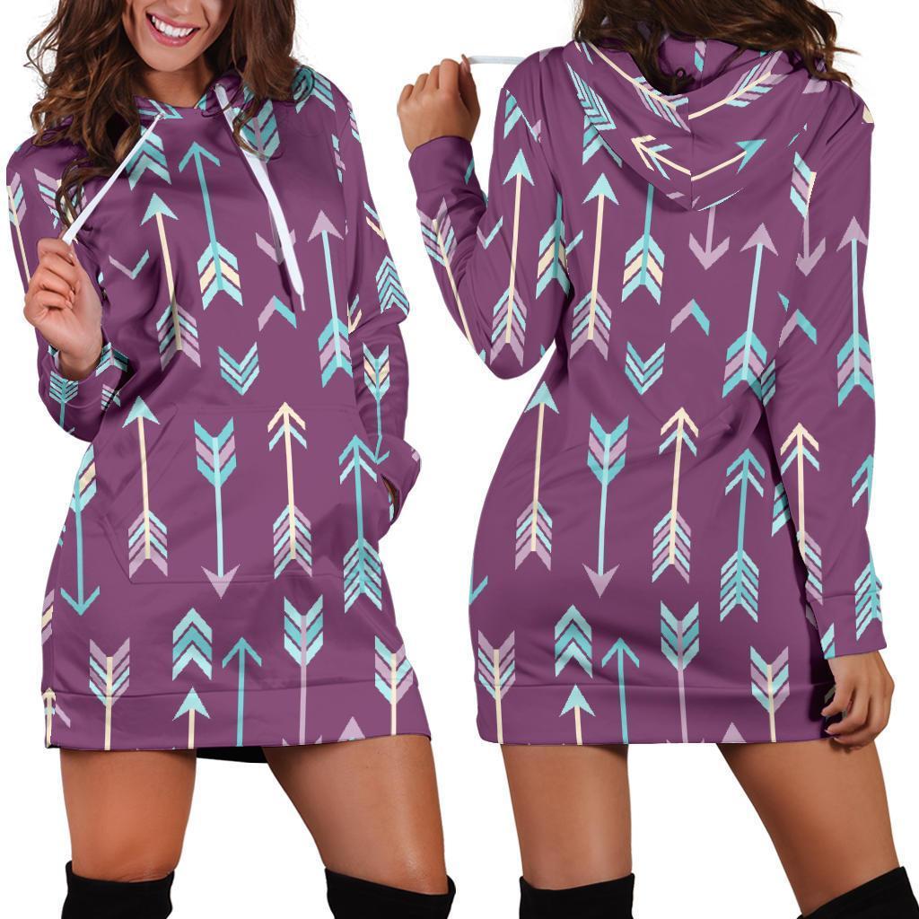Archery Print Pattern Women Hoodie Dress-grizzshop