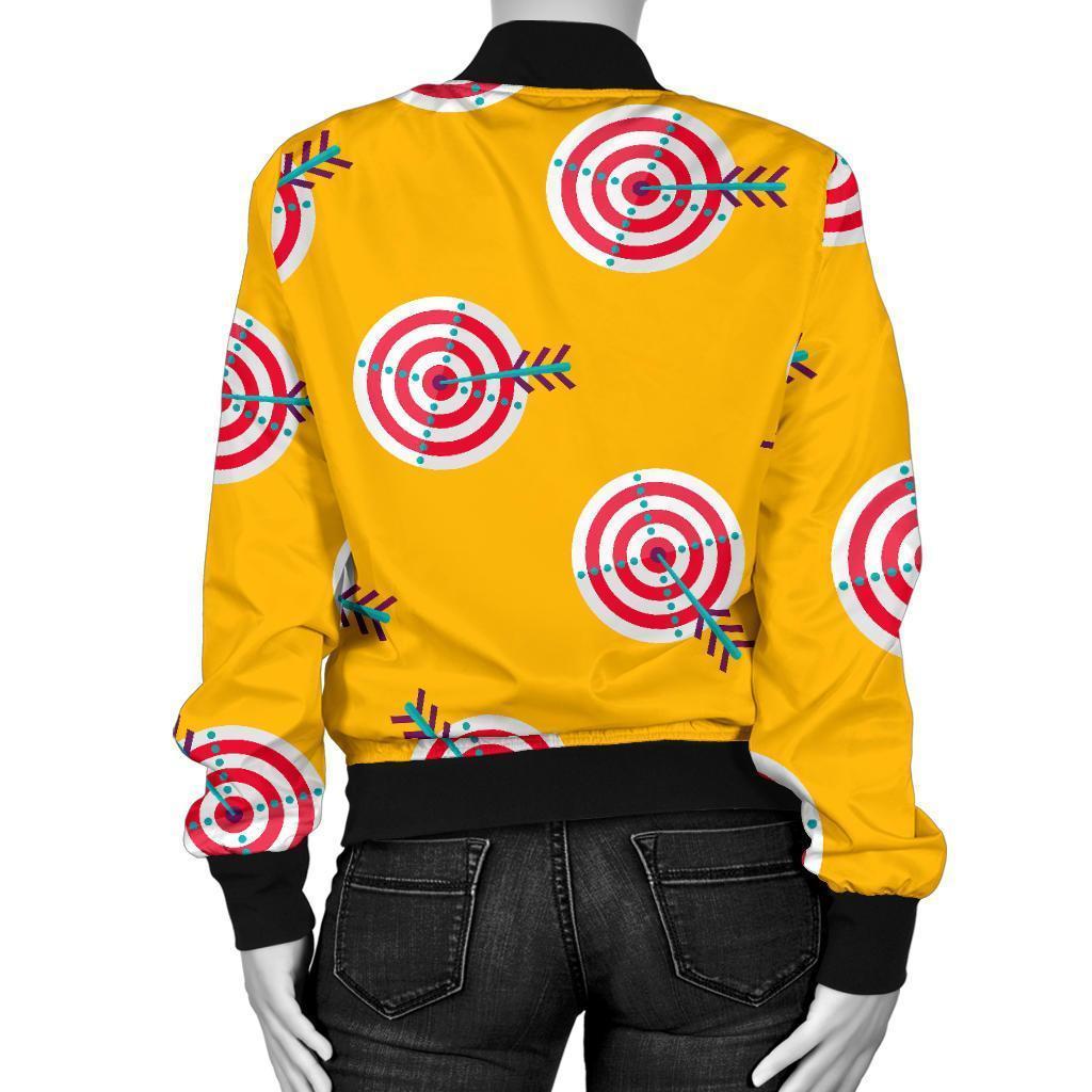 Archery Targets Pattern Print Women Casual Bomber Jacket-grizzshop