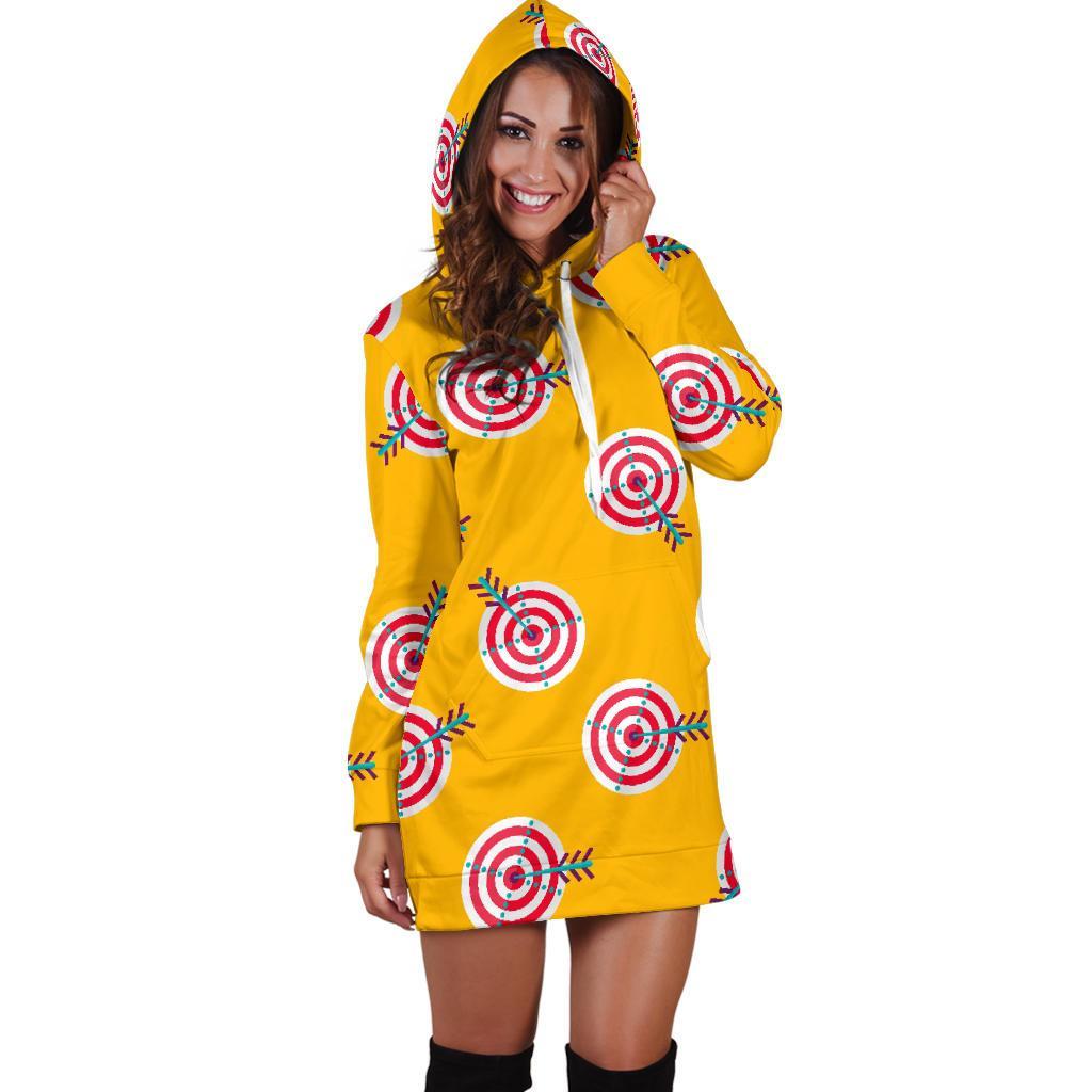 Archery Targets Pattern Print Women Hoodie Dress-grizzshop