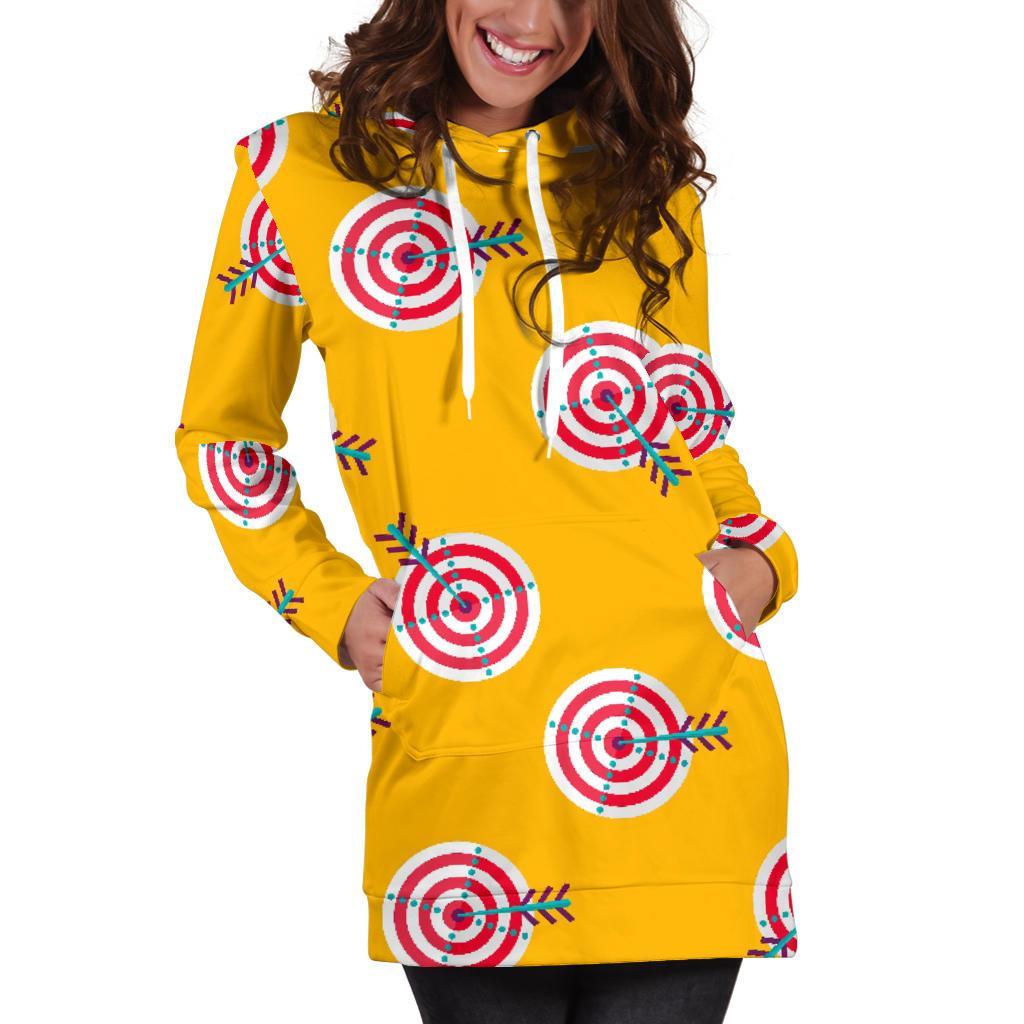Archery Targets Pattern Print Women Hoodie Dress-grizzshop