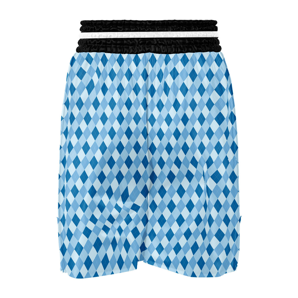 Argyle Blue Print Pattern Boxing Shorts-grizzshop