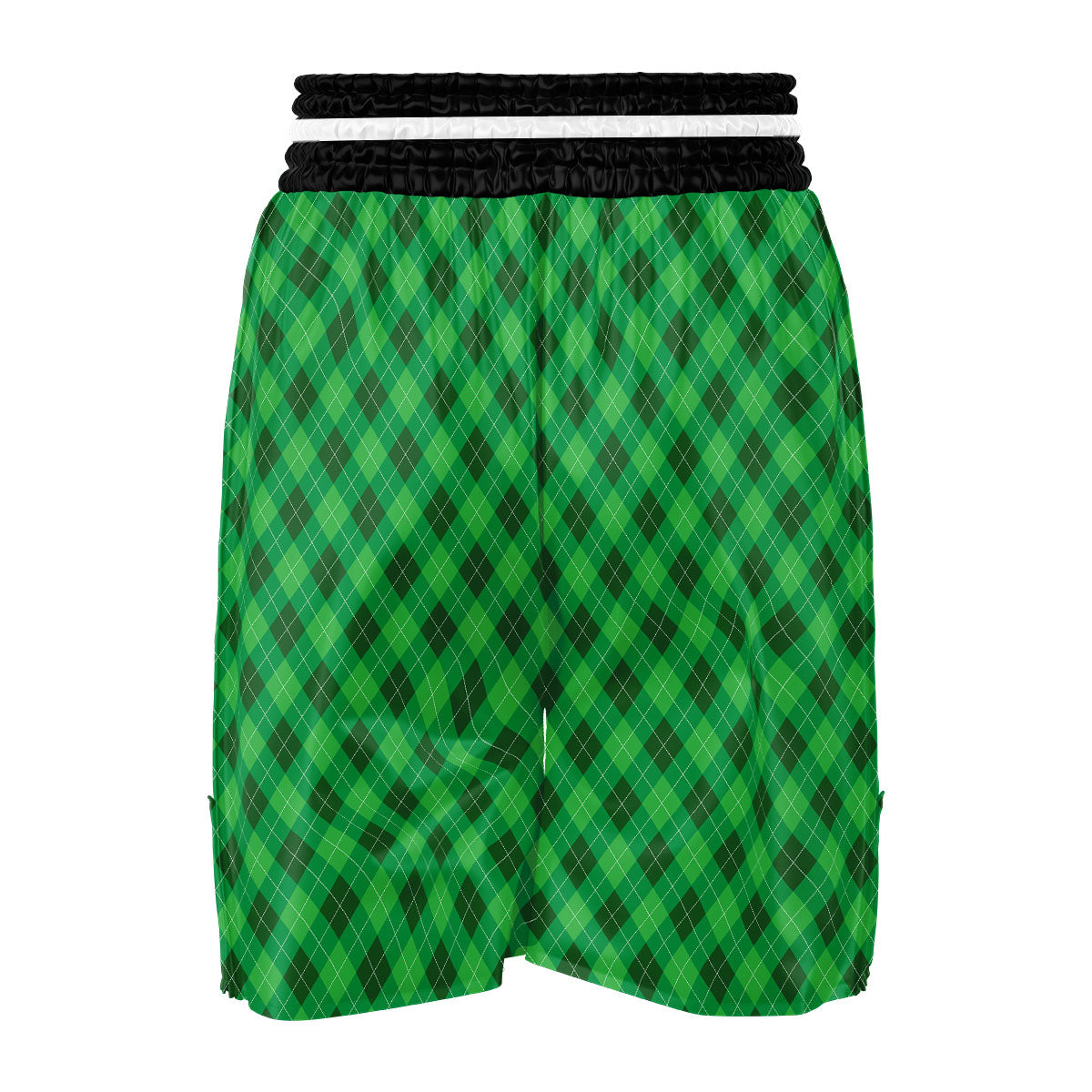 Argyle Green Print Pattern Boxing Shorts-grizzshop