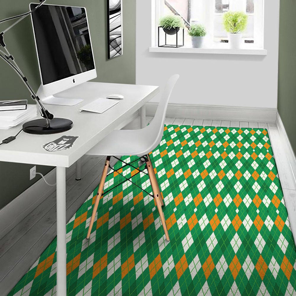 Argyle Irish Print Pattern Floor Mat-grizzshop