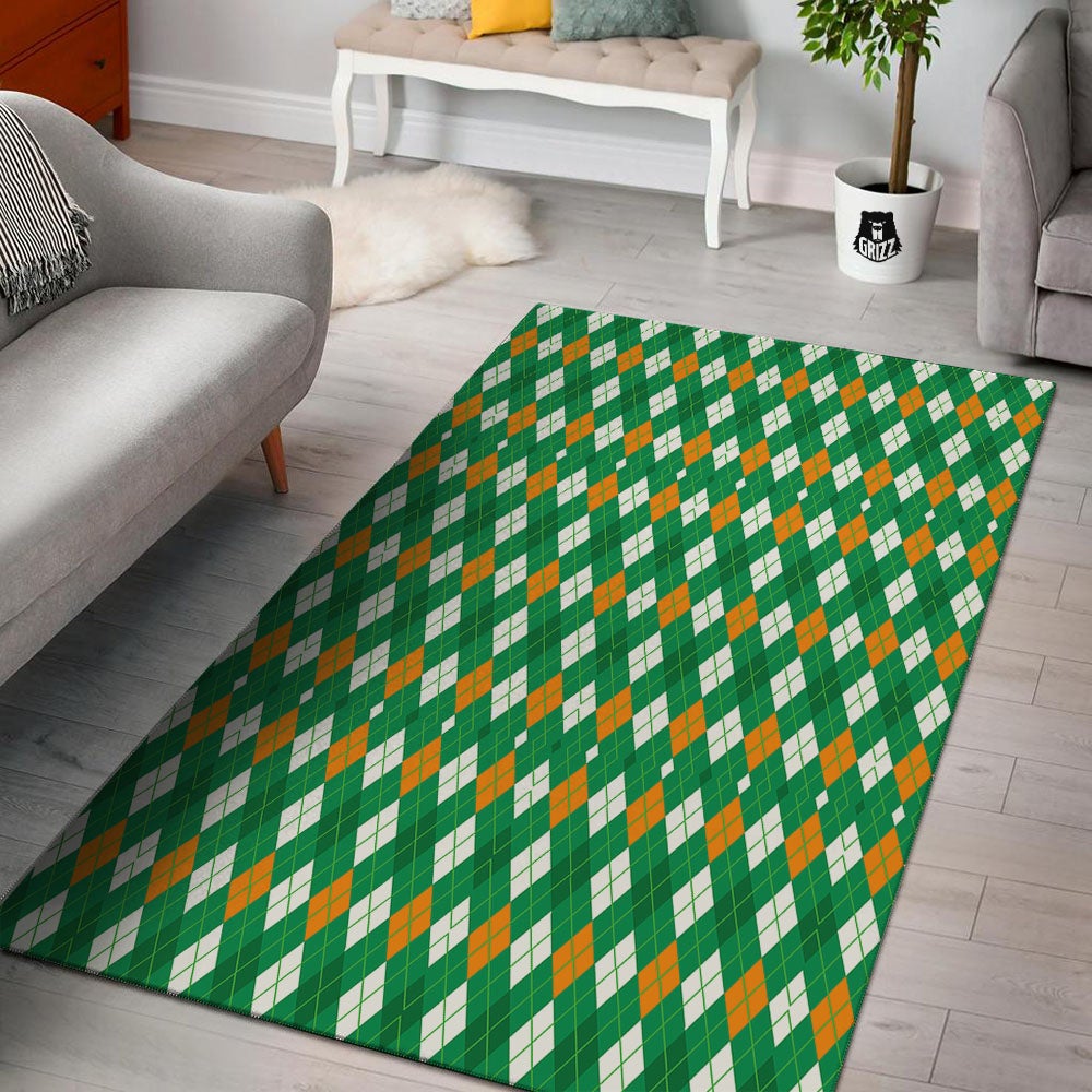 Argyle Irish Print Pattern Floor Mat-grizzshop