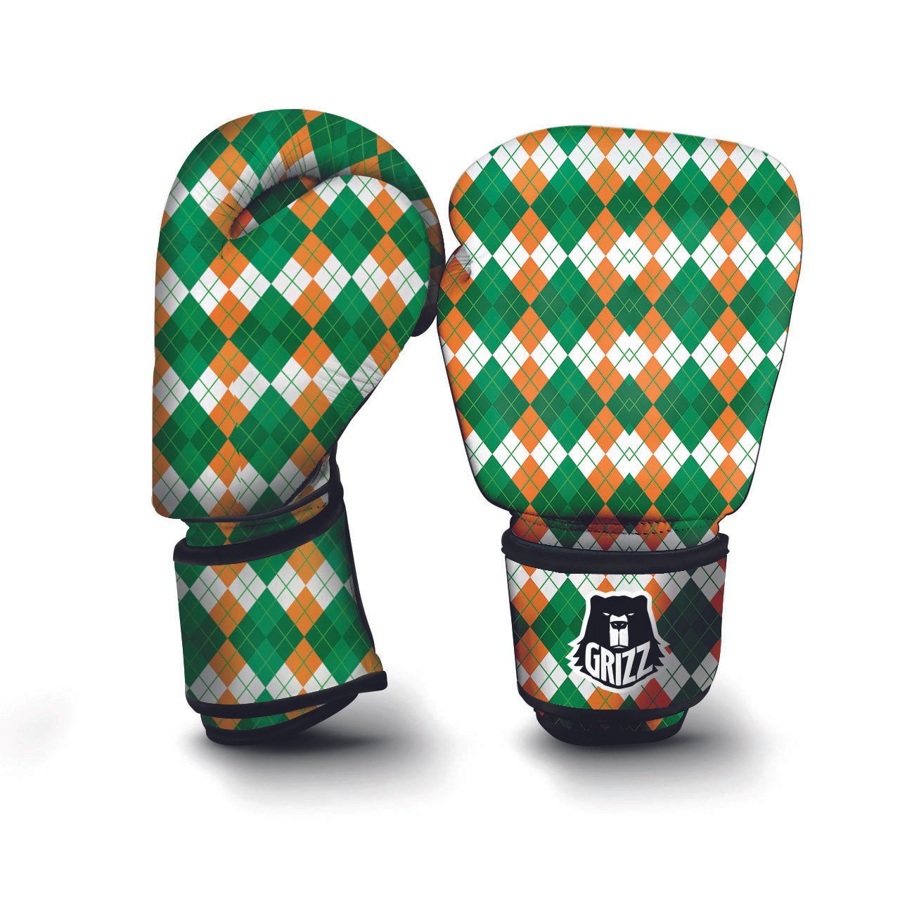 Argyle Irish Themed Print Pattern Boxing Gloves-grizzshop