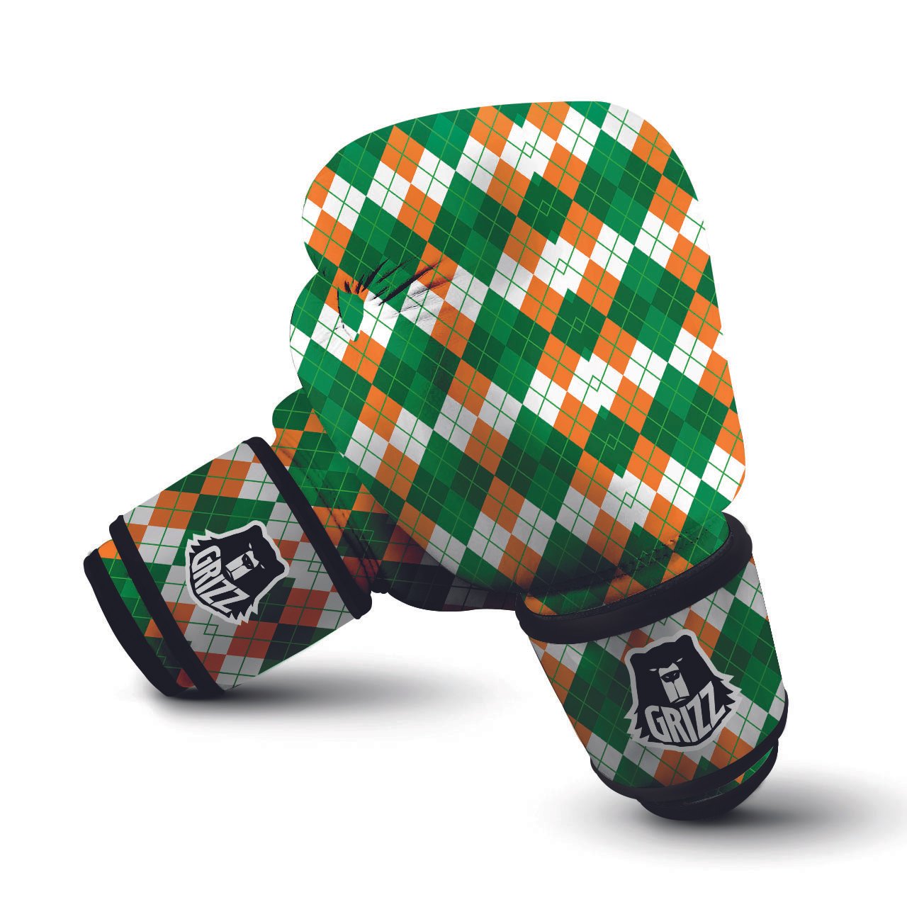 Argyle Irish Themed Print Pattern Boxing Gloves-grizzshop