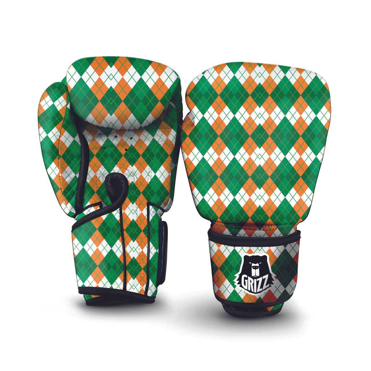 Argyle Irish Themed Print Pattern Boxing Gloves-grizzshop