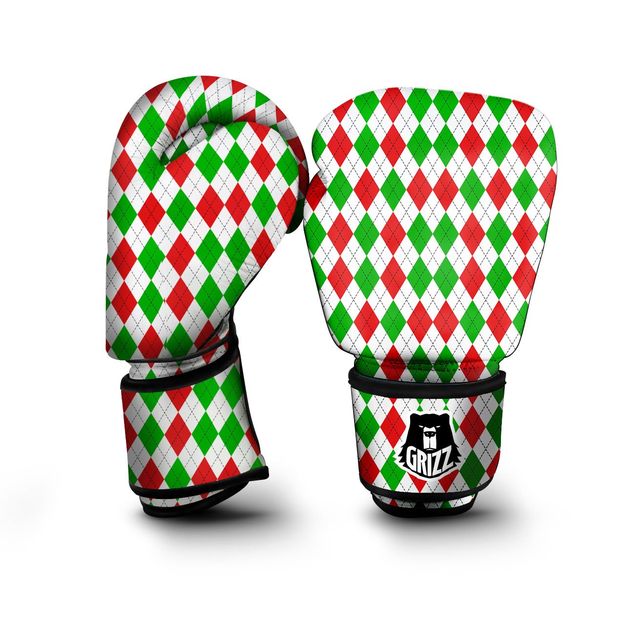 Argyle Merry Christmas Print Pattern Boxing Gloves-grizzshop