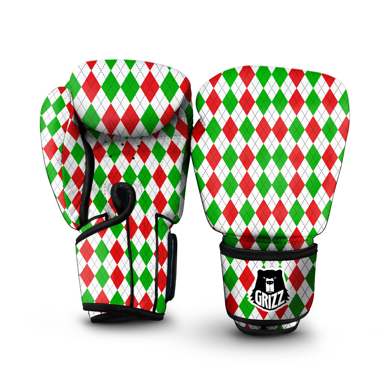 Argyle Merry Christmas Print Pattern Boxing Gloves-grizzshop