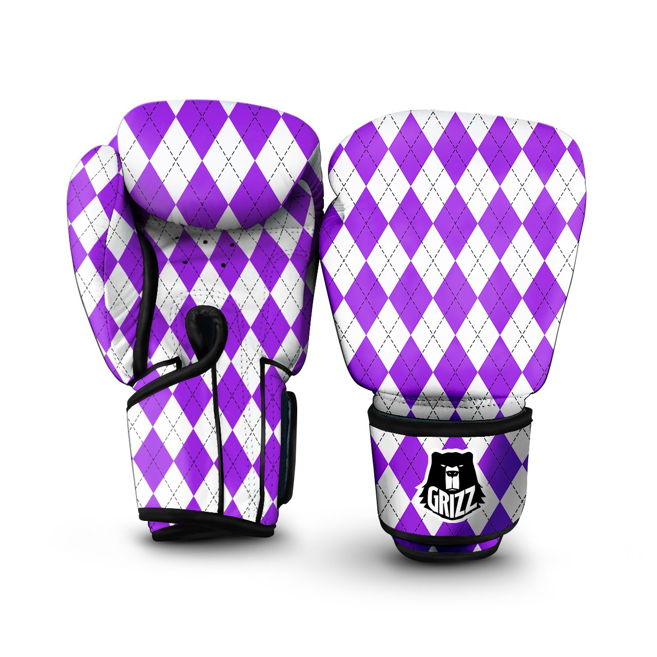 Marble White Gold Print Pattern Boxing Gloves