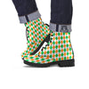 Argyle St Patrick's Day Print Pattern Leather Boots-grizzshop