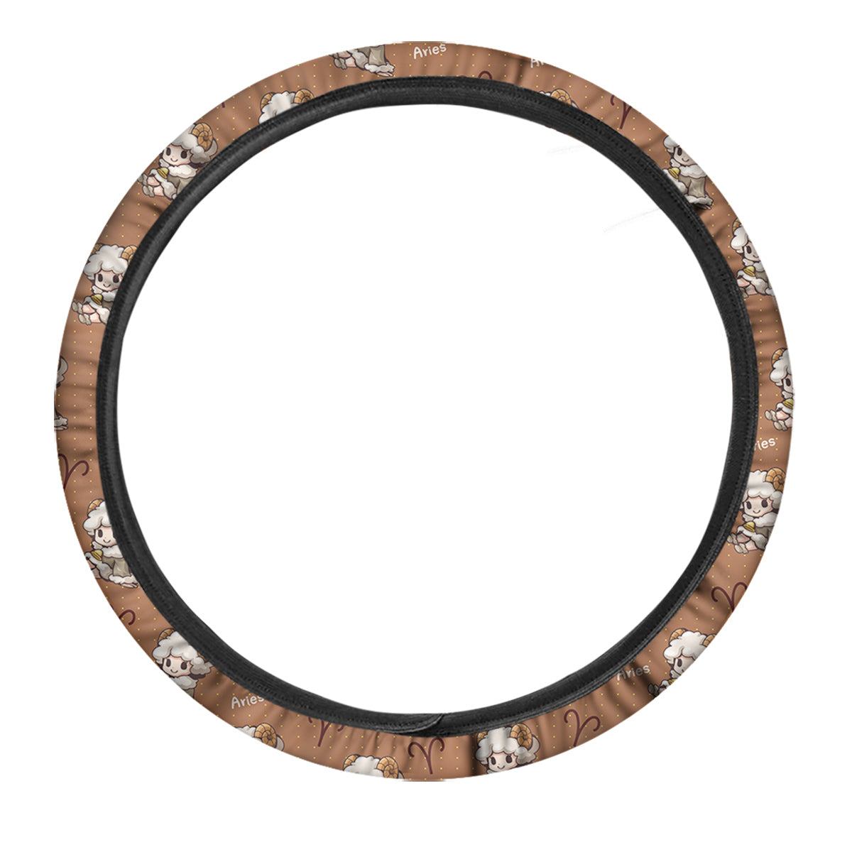Aries Cute Cartoon Print Pattern Car Steering Wheel Cover-grizzshop