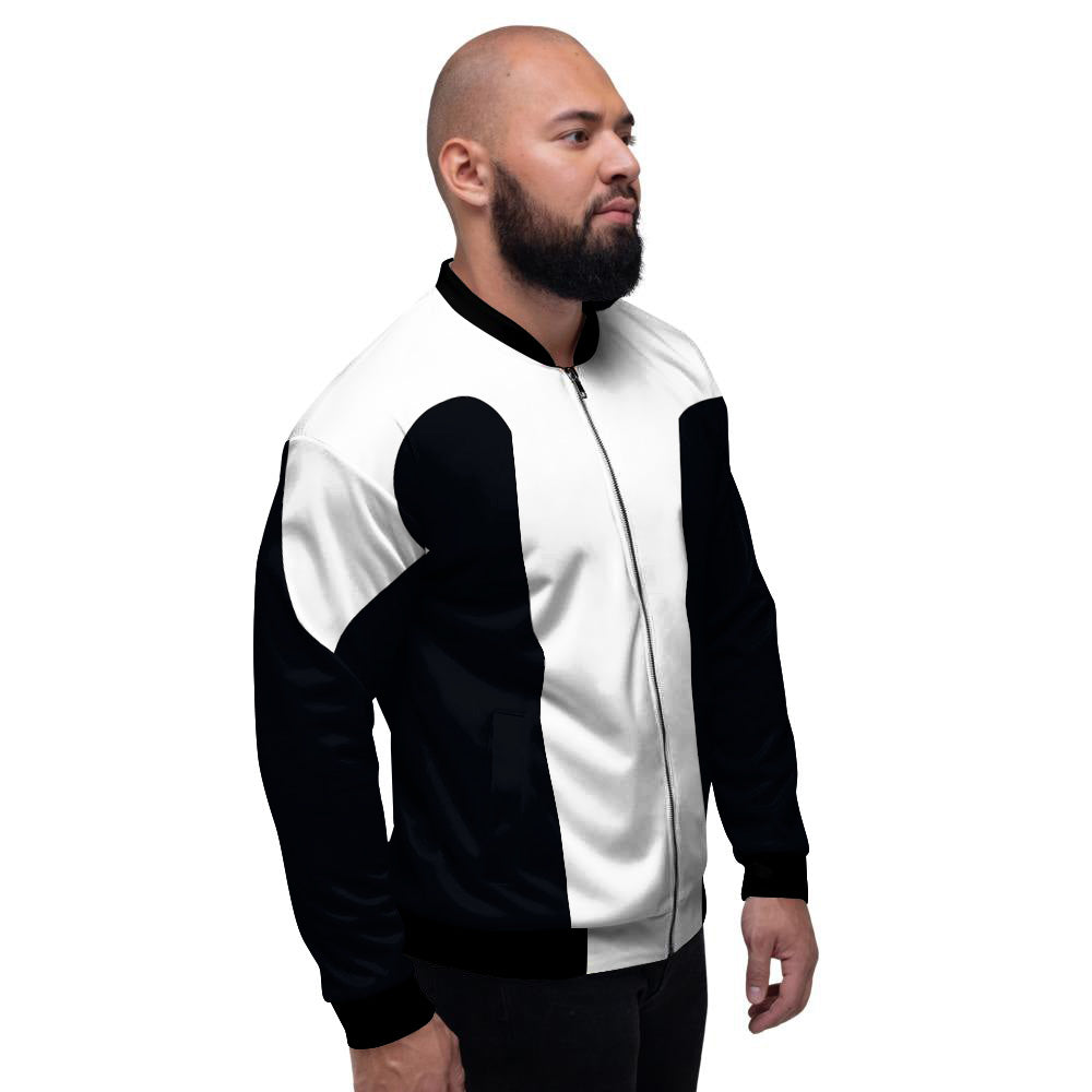Aries Sign White And Black Print Men's Bomber Jacket-grizzshop
