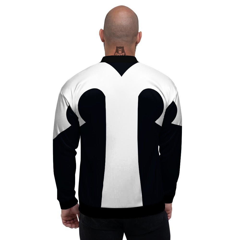 Aries Sign White And Black Print Men's Bomber Jacket-grizzshop