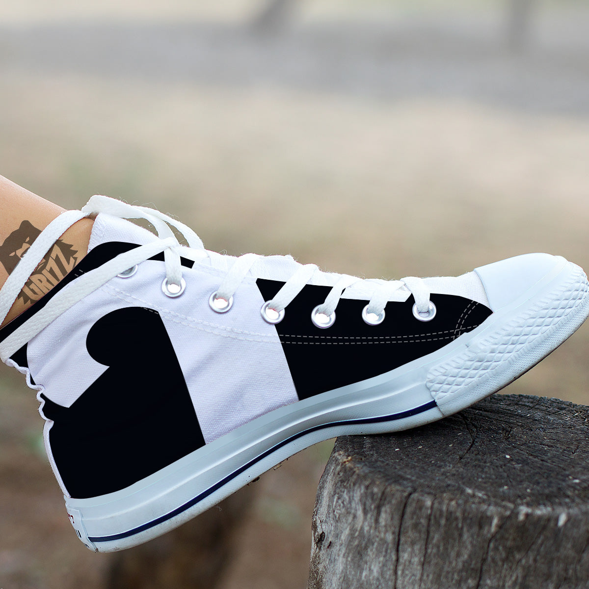 Aries Sign White And Black Print White High Top Shoes-grizzshop
