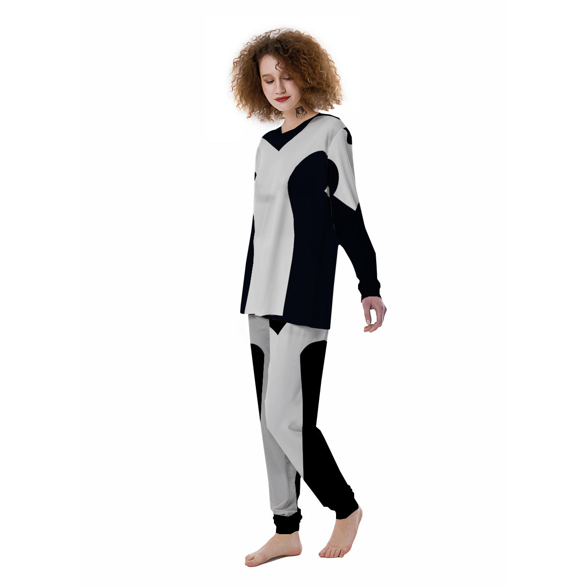 Aries Sign White And Black Print Women's Pajamas-grizzshop