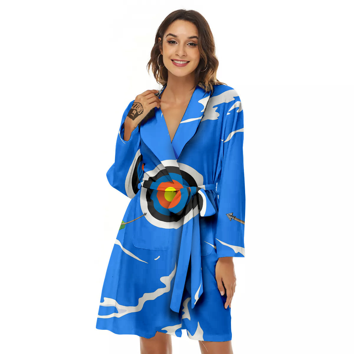 Arrows Are Casting At The Target Print Women's Robe-grizzshop