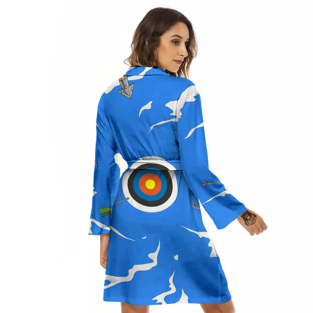 Arrows Are Casting At The Target Print Women's Robe-grizzshop