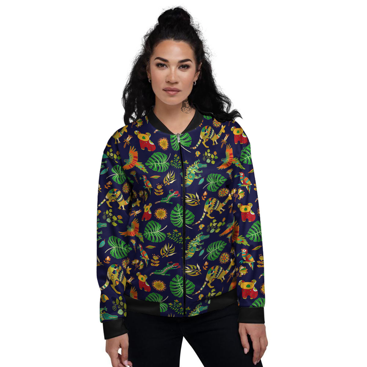 Art Australian Aboriginal Print Women's Bomber Jacket-grizzshop