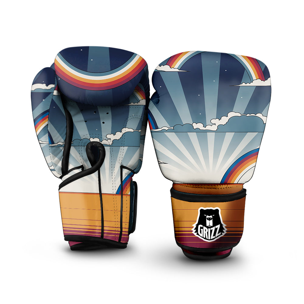 Art Style Hippie 1960s Print Boxing Gloves-grizzshop