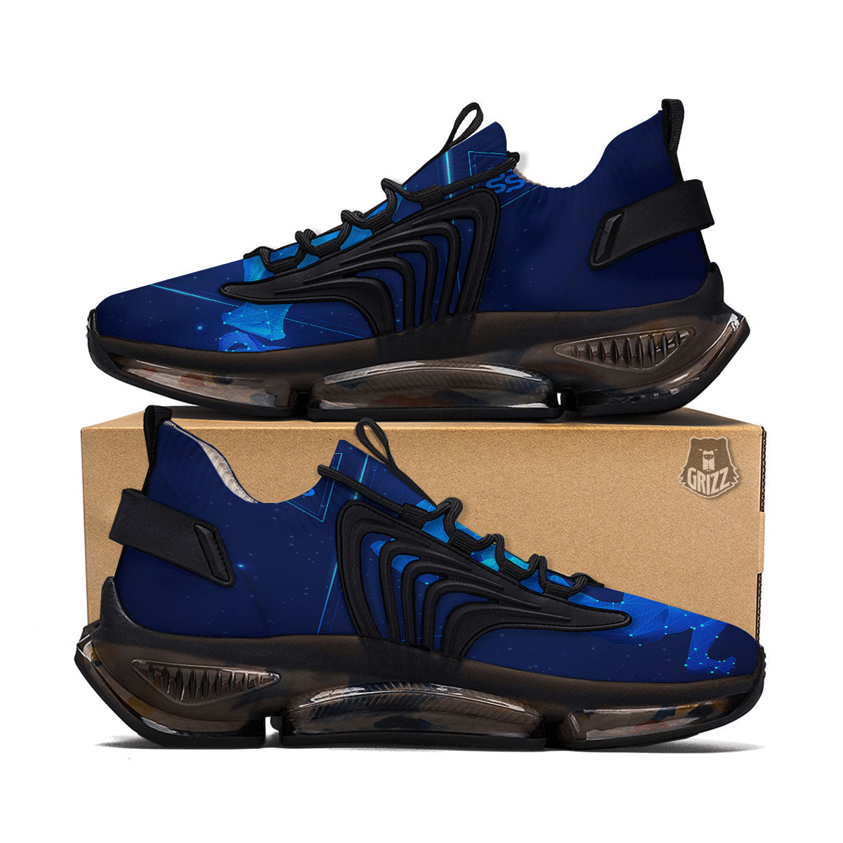 Astrological And Aquarius Signs Print Black Gym Shoes-grizzshop
