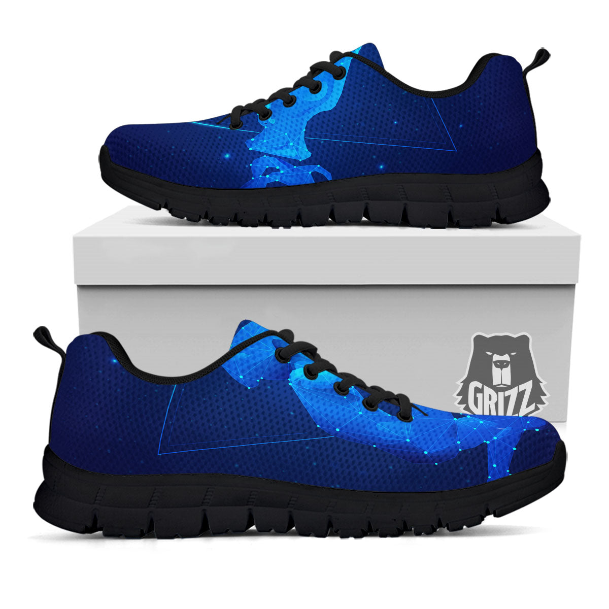 Astrological And Aquarius Signs Print Black Sneaker-grizzshop