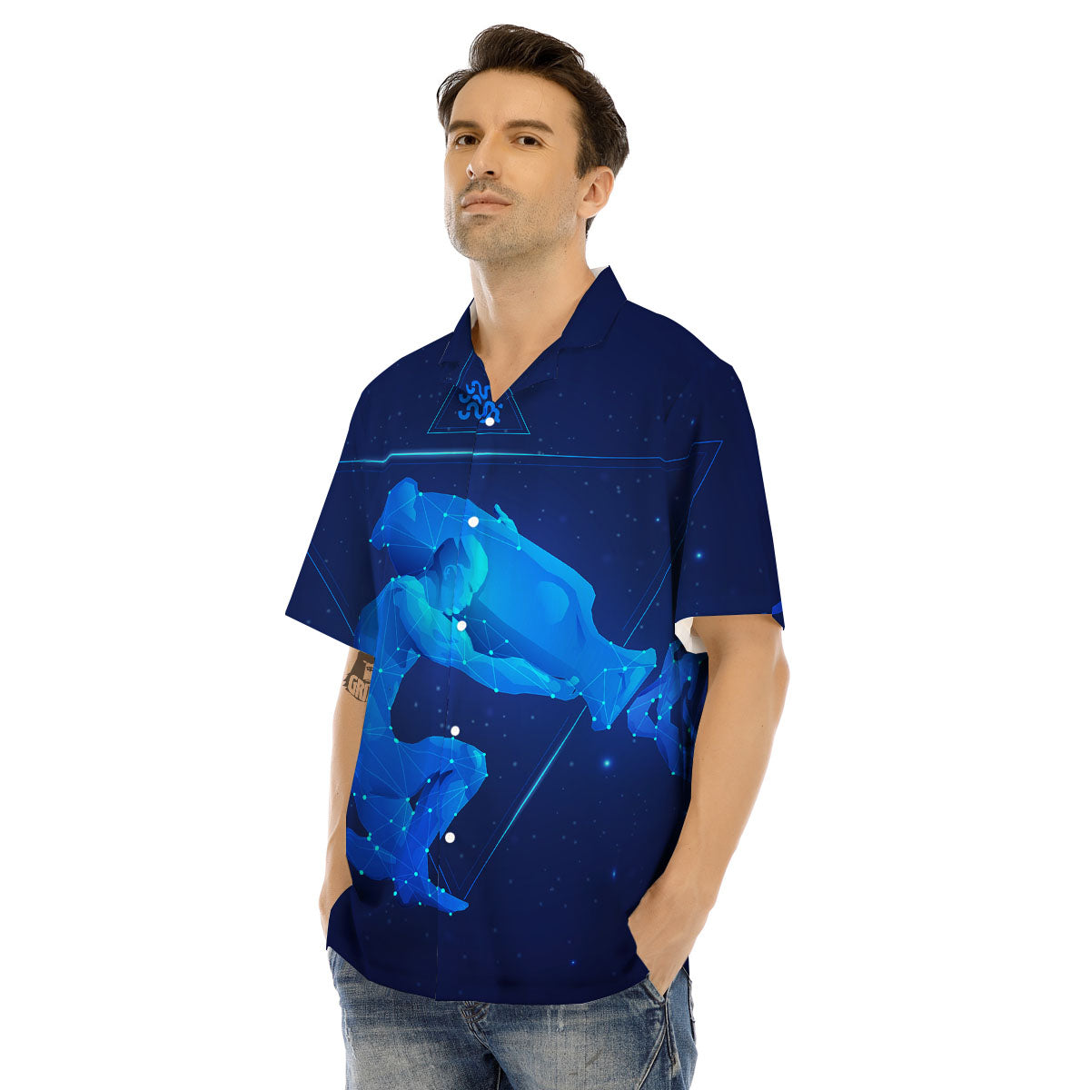 Astrological And Aquarius Signs Print Men's Hawaiian Shirt-grizzshop