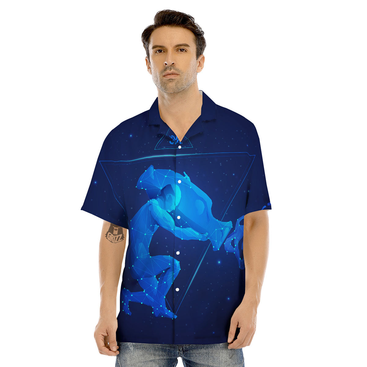 Astrological And Aquarius Signs Print Men's Hawaiian Shirt-grizzshop