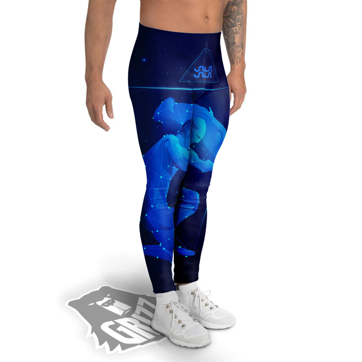 Astrological And Aquarius Signs Print Men's Leggings-grizzshop