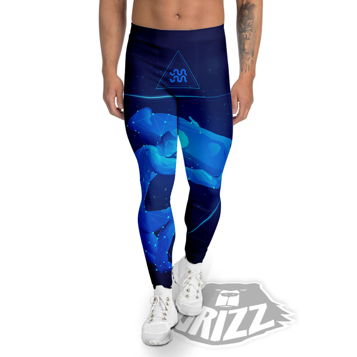 Astrological And Aquarius Signs Print Men's Leggings-grizzshop
